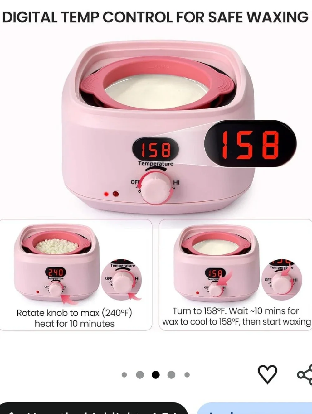 Digital Waxing Warmer For Women, 500ml At Home Waxing Kit